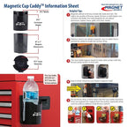 Magnetic Cup Holder - Caddy for Bottles, Glasses, and Cans - Fits on Fridge, Lawnmower, Forklift, Cart, or Ladder - Heavy-Duty Magnet, (Pack of 6)
