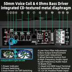 Upgraded 1600W Car Subwoofer, 10" Ultra-Thin Under-Seat Sub with Built-in Amplifier, (LPF/Gain/Bass Boost) LED Ambient Lights, Independent Bass Knob, Distortion-Free Deep Bass（Green）