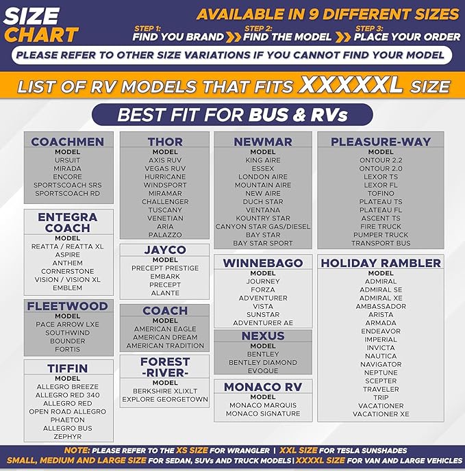 RV Windshield Sunshade | Reflective RV Windshield Cover for UV Rays & Heat Protection, Keeps Your RV Motorhome Cool | Shades for RV Fits RVs, Trucks, Motorhomes, Buses | XXXXX-Large 102"x51"