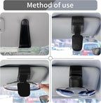 Sunglasses Holder for Car Visor, Leather Magnetic Sunglass Holder for Car with Clip, Black