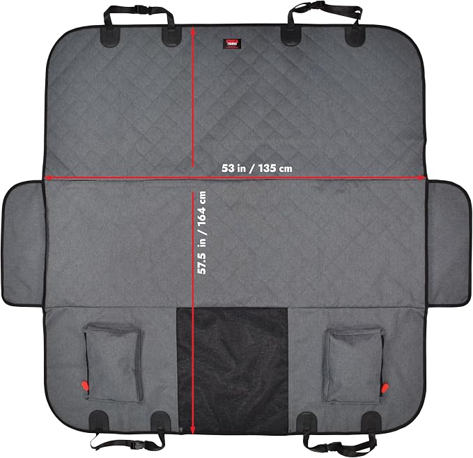 Dog Car Seat Cover & Hammock 2-in-1 for Cars & SUV’s - Seat Protector Against Pet Fur & Dirt - Waterproof & Non-Slip with Mesh Visibility Window
