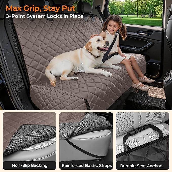 Dog Car Seat Cover for Back Seat - Waterproof Car Seat Protector for Child Carseat & Pets, Nonslip Car Seat Covers for Mid-Size Cars & Mid-Size SUVs