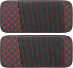 2pcs Car CD Visor Storage Cases Vehicle Sun Visor Organizer with 10 DVD Storage Sleeves Black with Red Line