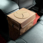AOKJOY Car Garbage can with lid Leak Proof Vehicle Trash Can 3 Storage Pockets Hanging Waterproof car Trash Bag for SUV Brown