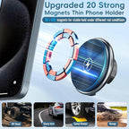 Wireless Charger Magnetic Vent Phone Mount Compatible with 2021-2026 Ford F-150, 2023-2026 Super Duty F250/F350/F450, Metal Phone Holder Cradles Bracket Stand with Arm for All Smartphone