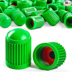 50PCS Tire Valve Stem Caps, Corrosion Resistant, with O Rubber Ring, Airtight Seal Heavy Duty Dustproof Tire Valve Stem Covers for Cars, SUV, Trucks, Bikes, Motorcycles, Bicycles(Green)