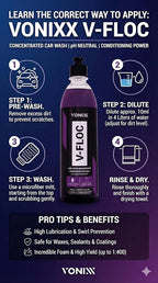 V-Floc Concentrated Car Wash Soap - Ph-neutral - 1:400 dilution - 16.9 fl oz (500ml)