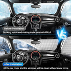 Half Car Cover for XL SUV Sunroof & Windshield Cover for Ice and Snow, All Weather Vehicle Body Cover for Sun, Rain, Dust（157"x59"）
