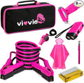 Roadside Emergency Car Kit for Vehicles, Car Safety Kit with Jumper Cables, Safety Hammer, Pink Car Accessories Road Trip Essentials Assistance Kit for Teen Girls Women