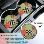Retro Checkered License Plate Frames，Checkered Car Accessories for Women and Men ，Cute Aluminum License Plate Frame Fits Standard US Vehicles Size 12.2 x 6 Inch (Multicolor-Checkered)
