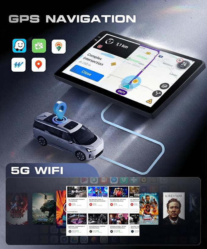 4G+64G for Toyota Sienna 2011-2014 Car Radio with Wireless Carplay/Android Auto, 9 Inch 1280 * 720 Android 15 Touch Screen Car Stereo, Bluetooth, GPS, 5G WiFi, SWC+ HD Backup Camera
