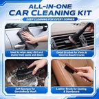 12PCS Car Cleaning Kit, Leather Brush Car Detailing Interior Set, Horsehair Seat Brushes, Auto Detail Brush, Microfiber Towels, Applicator Pads & Storage Bag, Automotive Supplies