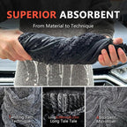 Microfiber Towels for Cars Drying Towels Car Detailing 35"x 24" Extra Large Ultra Absorbent for Cars and Trucks, Without Streaks, Scratches, or Water Spots (2 Pack Gray)