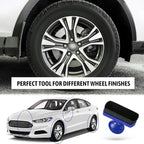 Tire Shine Applicator Brush - Large Automotive Tire Dressing Applicator with Storage Stand for Car Detailing & Wash Kit, 3.6 Inch Length (Blue)