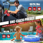 160PSI Cordless Tire Inflator Compatible with Milwaukee 18V Air Compressor, Portable Air Pump Automatic Shut Off, LED Light, Digital Pressure Gauge for Cars Motorcycles Bikes (Tool Only)