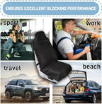 Waterproof Car Seat Cover Towel Front Seats 2 Pack, Universal Fit Waterproof Sweating Seat Protector for Cars and SUVs, Anti-Slip Front Seat Cover for Gym, Outdoor, Pets & Travel, Black