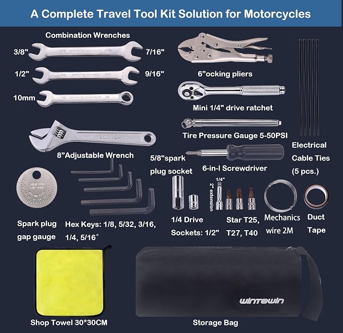 Motorcycles Repair Tool Kit Compatible with H-Arley HD Motorcycles Bike,Road Carry Tool Kit