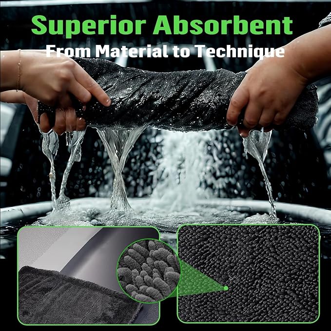 Bath Wipes Shower Cleaning Cloths, Premium Car Drying Towel | Ultra Absorbent Twisted-Loop Design| Microfiber Towel for Car, Shower Cabin, Household