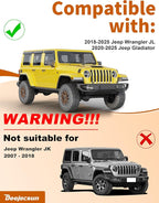 Low Profiles 6-PCS Extra-Thick Window Rain Guards Fit for Jeep Wrangler JL 2018-2026 4-Door,Rain Guards Window Deflectors Vent Visors Shades