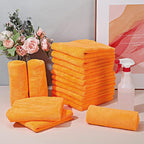 30 Pcs 16 x 16 Inch Edgeless Microfiber Plush Towels for Cars Detailing Drying Wash Polishing Absorbent Cleaning Cloths, 500 GSM (Orange)