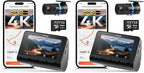 4K Dash Cam Front and Rear, Built in Wi-Fi 6 & GPS Car Camera, Super Night Vision, ADAS, 3'' IPS Screen, 24H Parking Mode, Time-Lapse, Loop Recording, with 128GB Card (A800SE) (Pack of 2)