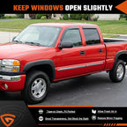 Rain Guards Fit for 1999-2006 Chevy Silverado/GMC Sierra 1500/2500/2500HD Extended Cab, Tape-On Extra Durable Side Window Sun Rain Guard 2006 Silverado/Sierra Visor Deflectors Black 4 PCS
