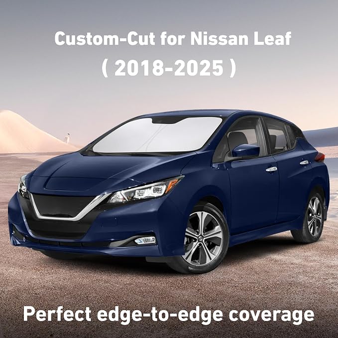 Windshield Sunshade Compatible for Nissan Leaf 2018-2023 2024 2025, Sun Visor for Front Windshield & Window Sun Shade Cover, UV Heat Blocker & Protector, Car Accessories