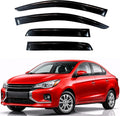 KPY Rain Guards Fit for 2017-2024 Mitsubishi Mirage G4 Sedan, Out-Channel Window Visors Vent Wind Deflectors 4PC, Car Accessories for 17-24 Mirage G4 Sedan (Excludes Hatchback)