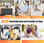 Dog Car Seat Cover for Back Seat, Hard Bottom Holds 420lbs Dog Hammock for Cars SUVs Trucks, Easy to Clean, Waterproof Scratch-Proof Nonslip Backseat Extender for Dogs 4 Panels