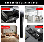 2PCS Car Interior Dust Brush, Soft Scratch Free Auto Detailing Brushes, Universal Vehicle Interior Cleaning Tool for Automotive Dashboard, Air Vents, Leather (Long Black & White)