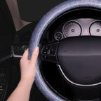 Bling Steering Wheel Cover, Bling Crystal Rhinestone Car Steering Cover Universal 14.2-15.3 inch Glitter Car Wheel Cover Sparkling Accessories （Blue）