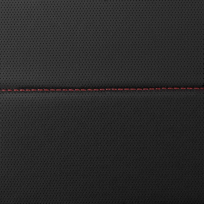 Leather Back Seat Cover,Piping Waterproof Bench Seat Cover, Rear Seat Cover Universal Fit for Cars Sedans SUVs Truck 95% Automotive Interior Backseat Car Covers (Rear,Black and Red)