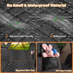 2026 Upgraded Back Seat Extender for Dogs - Large Hard Bottom Dog Car Seat Cover Holds 550lbs, Waterproof Dog Hammock Pet Bed with High-Density Foam Non-Slip Backseat Protector