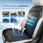 Coverado Upgraded Cooling Car Seat Cover，12V-24V Ventilated pad Built with 8 Turbo Fans, 3-Speed Dual Blowing & Suction for Effective Cooling Universal Black Cushion, Great for Summer Driving