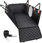 Back Seat Extender for Dogs, Hard Bottom Pet Seat Cover - Supports 400lbs, Waterproof Rear Seat Cover with Mesh Window for Ford/GMC/Chevrolet/Toyota/RAM Crew Cab Trucks&Full-Size