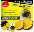 Nylon Attachment Set for Bathroom Cleaning - Power Scrubber Brush Kit for Bathtub, Shower, Tile, and Grout - All-Purpose Household Cleaning Brushes for Drill - Electric Grout Cleaner Kit