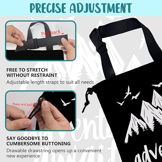 Adventure Awaits Car Garbage Bag Mountain and Bird Hanging Canvas Car Trash Bag Drawstring Car Back Seat Organizer for Car Back Front Seat Console with Adjustable Buckle