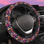 Colorful Pop Art Smiling Flower Steering Wheel Cover for Women Men Neoprene Breathable Wheel Cover Protector Anti-Slip Car Accessories Universal 15 Inch Fit for Cars Trucks Vehicles