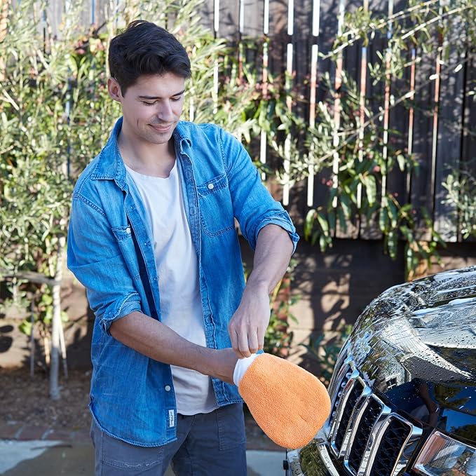 Microfiber Car Wash Mitt, Car Wash Supplies for Cars, Trucks and Motorcycles