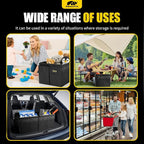 Car Trunk Organizer - 35L Collapsible Trunk Organizer with Lid, Sturdy Car Storage for SUV Auto Truck Van (Black, 2Pack)