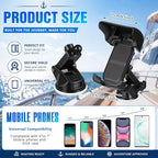 1 Pack Boat Phone Holder, Marine Cell Phone Holder with Sunshade, Black 360 Degree Adjustable Suction Cup, Smartphone Accessory for Boat Rail, Car, Cycling, Pontoon and Outdoor Use