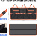 Car Trunk Organizer and Storage, Large Capacity Backseat Hanging Storage Accessories, Backseat Car Organizer for SUV/MPV/Truck (Orange)