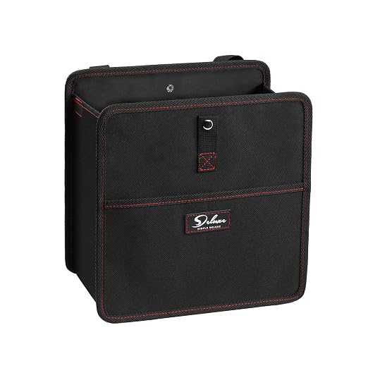 Car Trash Can with Storage Pockets, Multipurpose Car Garbage Bin with Adjustable Straps, Hanging for Headrest, Foldable and Portable Organizer, 3 Gallon, Black
