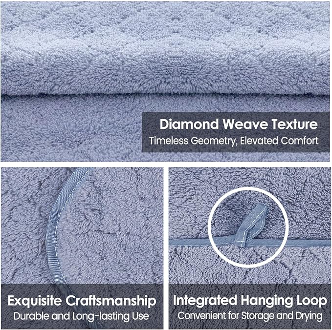 Bath Towels, Pack of 4, 30"x60", Large Microfiber Towel Set, Ultra Soft, Super Absorbent, Fast Drying, Perfect for Suana, Shower, Pool, Sport, Travel, Fitness, SPA,Yoga, Coral Fleece - Blue