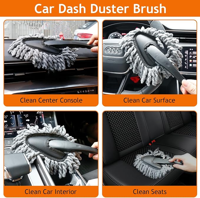 Windshield Cleaner Tool, Car Detailing Kit Interior, Car Cleaning Kit Interior and Exterior Detail Brush, Auto Supplies & Accessories for Men Women