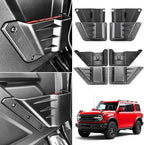 4PCS Front and Rear Door Storage Pockets Compatible for Ford Bronco Accessories 2025,Side Cup Holder Fit Bronco 4-Door 2021 2022 2023 2024,Interior Organizer Box Accessories,4PCS Black