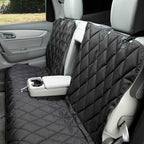 Dog Seat Cover for Back Seat, Heavy Duty Waterproof Rear Seat Protector for Large Trucks, SUVs, Cars -Fits 60/40 Split Bench with Middle Seat Belt, Non-Slip Backseat Cover (Extra Large, Black)