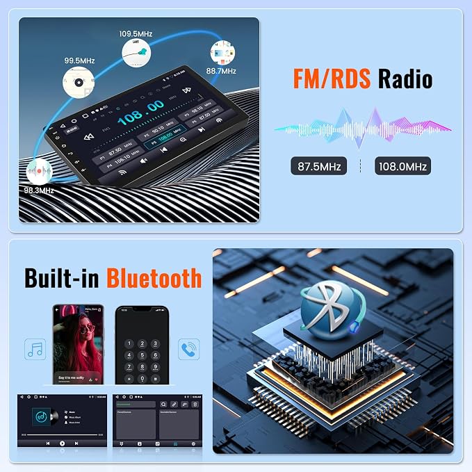 Android 15 Car Stereo for Honda CRV 2007 2008 2009 2010 2011, 9 Inch Touch Screen Wireless CarPlay & Android Auto, Bluetooth, 2GB+64GB, WiFi, GPS Navi, FM/RDS, EQ, 26UI, AHD Rear Camera