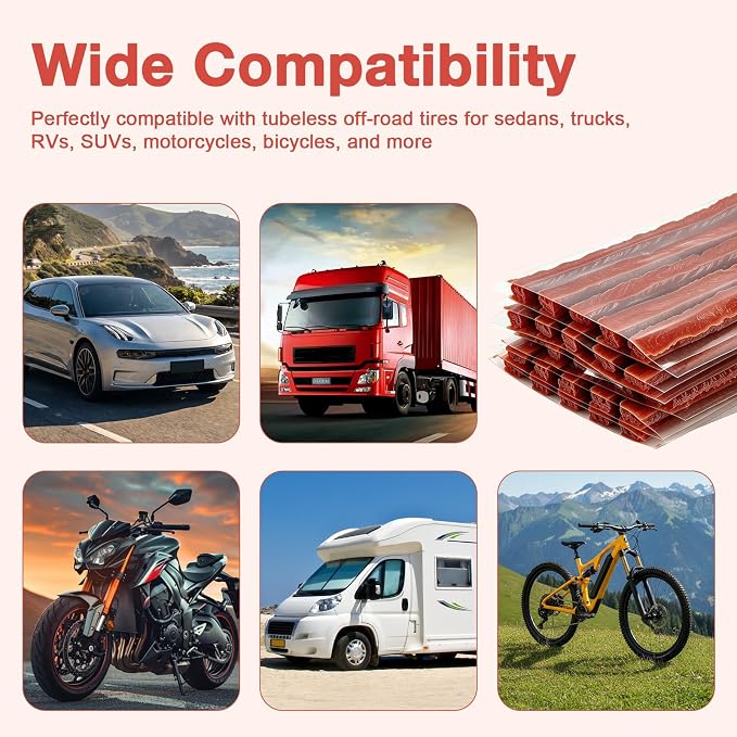 Sixzoo 30 PCS Tire Plugs Heavy Duty, 8" X 0.24" Tire Repair Plugs, Rubber Tires Plug, Tires Repair Strings for Tubeless Puncture Car, RV, SUV, ATV, Motorcycle, Truck,Tractor (Brown)