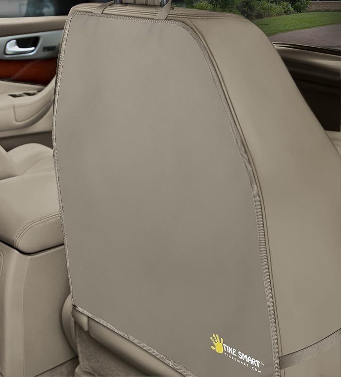 Luxury Clean-Edge Kick Mat - Tapered Design Seat Back Protector and Seat Cover with Invisible Strap and Stiff Edging (1 Mat)